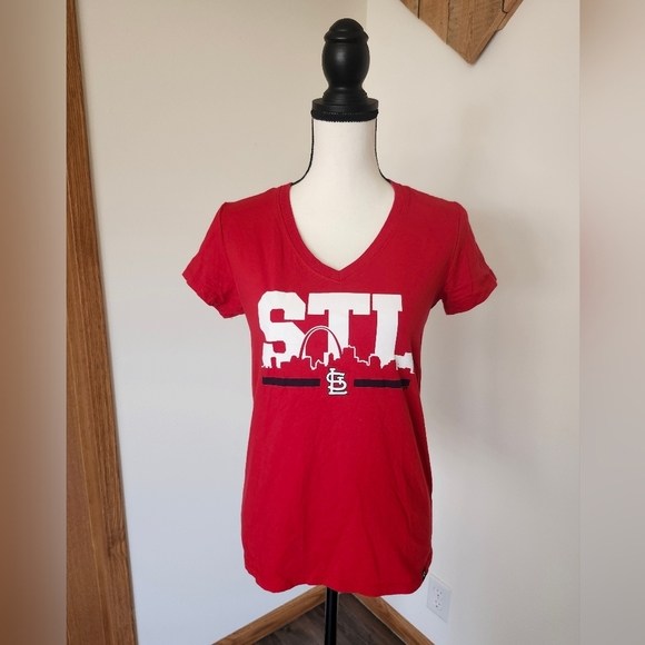 St Louis Cardinals Baseball V Neck Red STL Women's Shirt - Picture 1 of 4